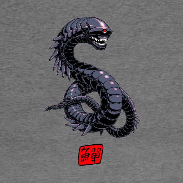 Moray Eel Robot exclusive Teepublic colour version by Oliver Bown Designs